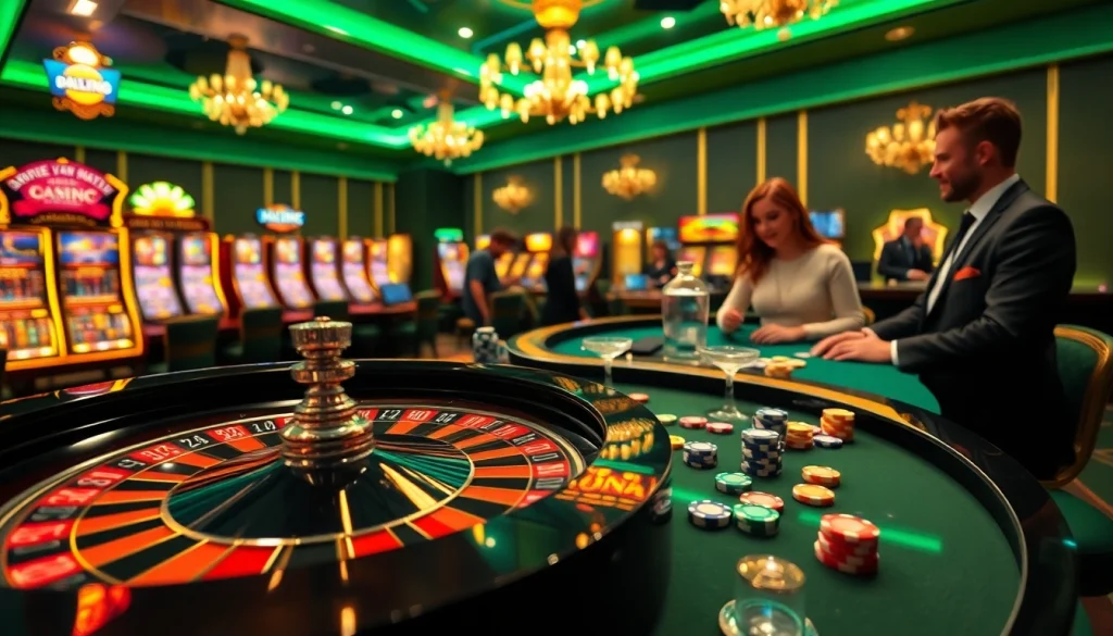 Experience thrilling gaming at lc88 com with vibrant poker chips and an elegant roulette wheel.