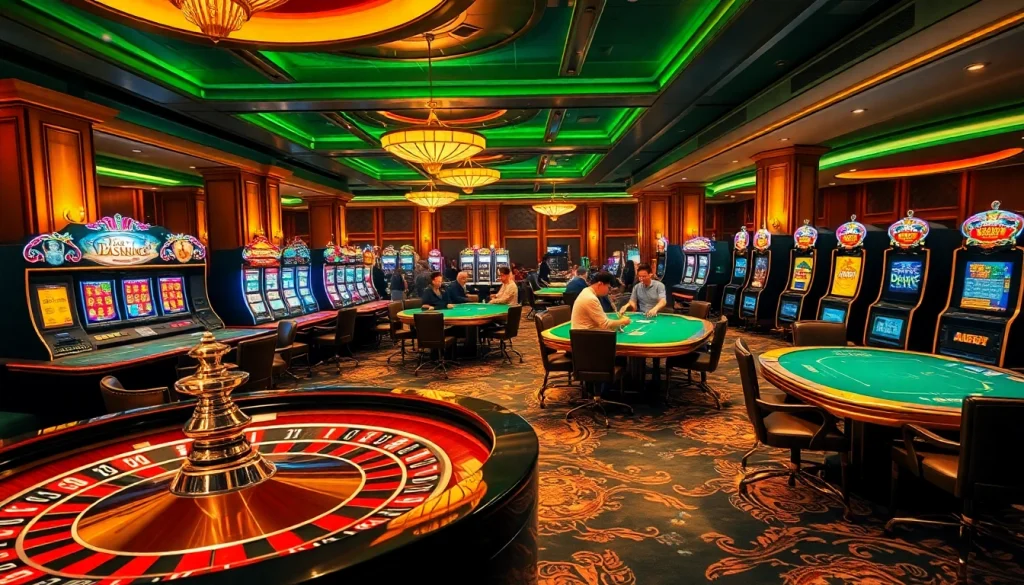 Experience thrilling gameplay at 23win with vibrant casino tables and engaging slot machines.
