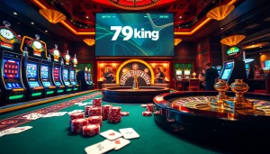 Players enjoy thrilling games at a casino while showcasing the excitement of 79king betting.