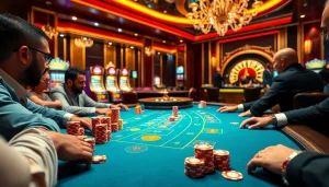 Experience the excitement of gambling at KK55.blue with vibrant poker tables and stunning casino ambiance.