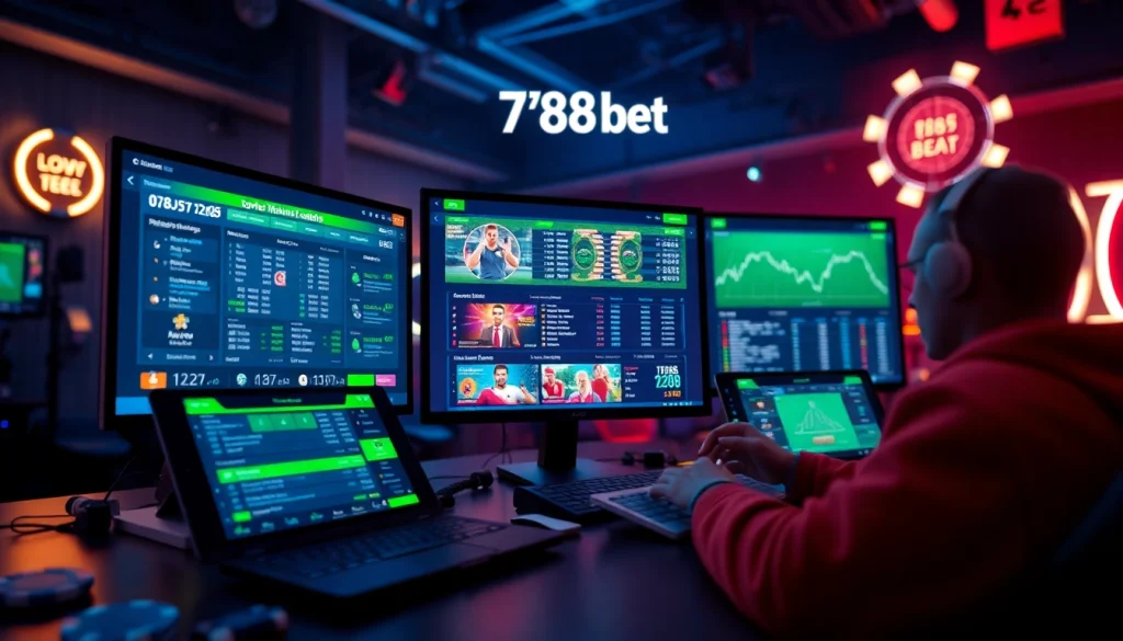 Engaging visual of online sports betting interface featuring 789 bet, showcasing vibrant graphics and modern tech.