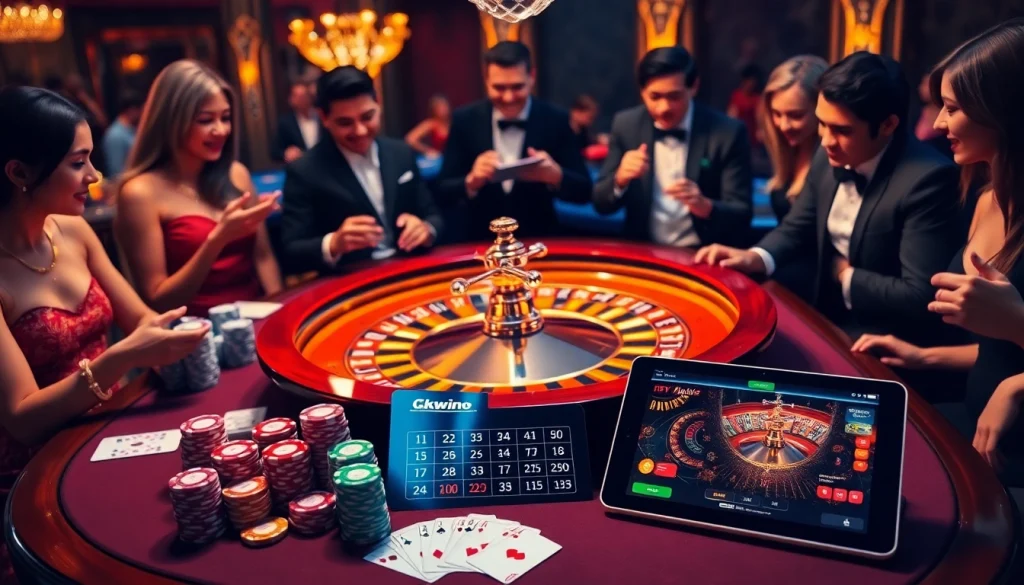 Experience the thrill of playing at https://kkwin.diy/ with a vibrant roulette table and colorful chips.
