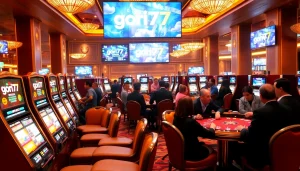 Players enjoying vibrant casino games at gori77 for a thrilling gambling experience.