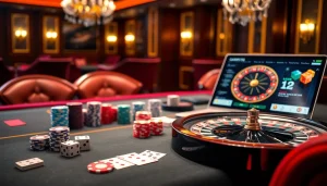 Experience thrilling poker action set against the hidden wiki dark web backdrop, showcasing casino luxury.