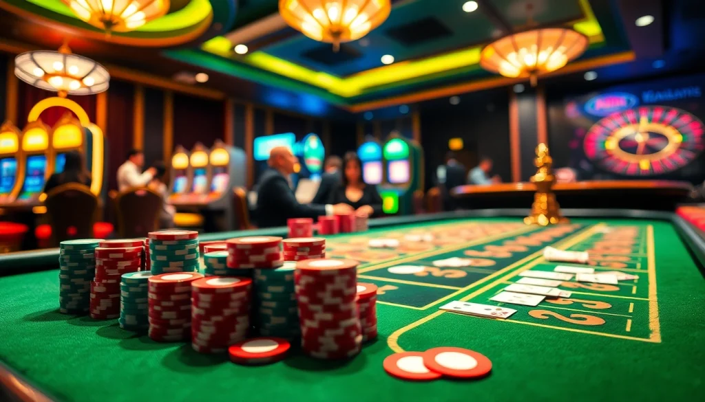 Players enjoying an intense game at the raja 88 table in a luxurious casino.